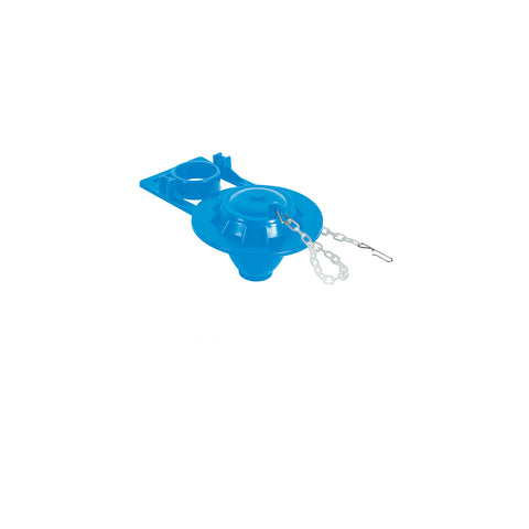 Sapo 2' para WC, PVC, azul, cadena plástica, FOSET | SA-006 | 49346
