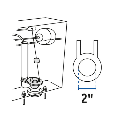Sapo 2' para WC, PVC, azul, cadena plástica, FOSET | SA-006 | 49346