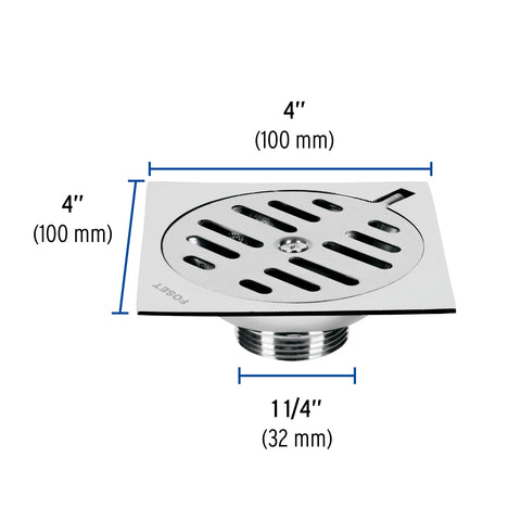Resumidero cuadrado metálico 4' x 4', FOSET | RS-601 | 49349