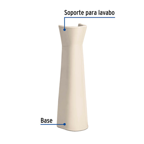 Pedestal de porcelana para lavabo, marfil, FOSET | MUBA-20M | 49357