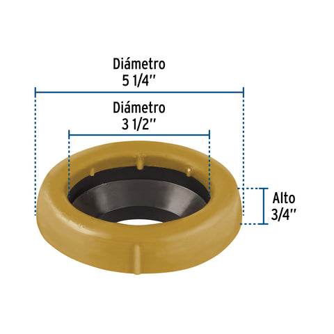 Cuello de cera con guía para WC, 170 g, FOSET | CUG-WC | 49358