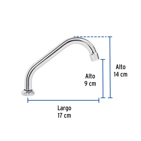 Cuello corto para mezcladora de fregadero, cromo, AQUA | AQCR-92 | 49360
