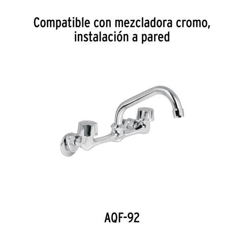 Cuello corto para mezcladora de fregadero, cromo, AQUA | AQCR-92 | 49360