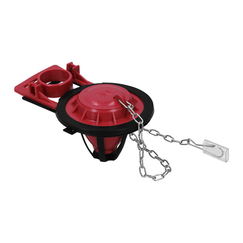 Sapo 2' para WC, silicona, rojo, cadena inox, FOSET | SA-007 | 49362