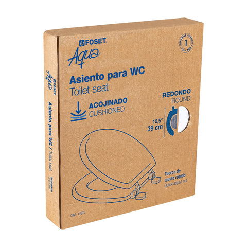 Asiento redondo acojinado para WC, cerrado, blanco, FOSET | AAWC-40B | 49367