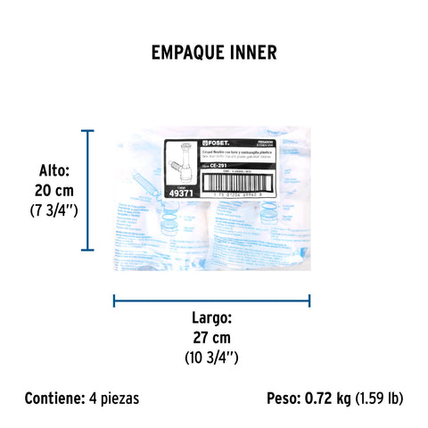 Céspol de bote 1 1/2', contra, polipropileno, para fregadero | CE-291 | 49371