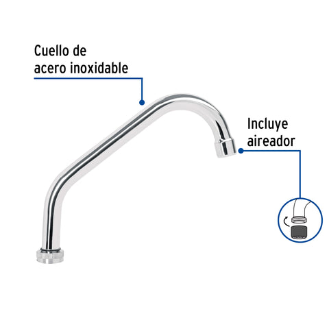 Cuello corto para mezcladora de fregadero, cromo, BASIC | CR-317 | 49375