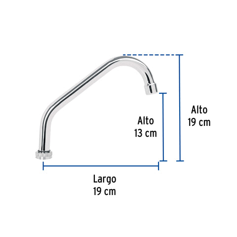 Cuello corto para mezcladora de fregadero, cromo, BASIC | CR-317 | 49375