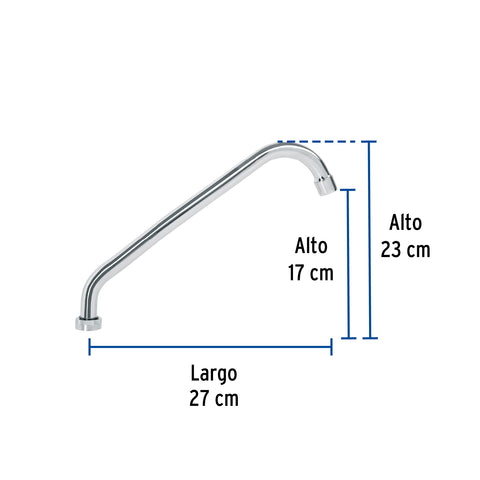 Cuello largo para mezcladora de fregadero, cromo, BASIC | CR-318 | 49376