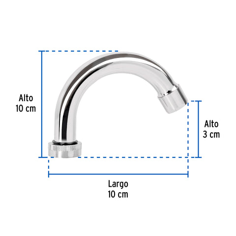 Cuello curvo para mezcladora de lavabo, cromo, BASIC | CR-050 | 49377