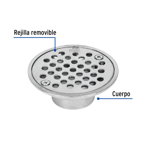 Resumidero de zinc, redondo, modelo 'A', 3-1/2', BASIC | RS-600 | 49424