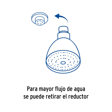 Regadera cónica 2-1/2', metálica, brazo y chapetón, cromo | R-509 | 49448