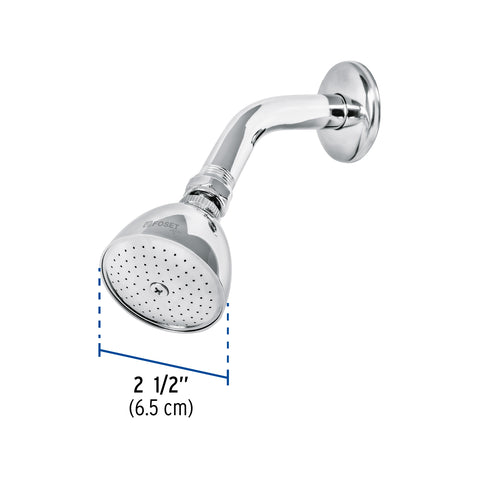 Regadera cónica 2-1/2', metálica, brazo y chapetón, cromo | R-509 | 49448