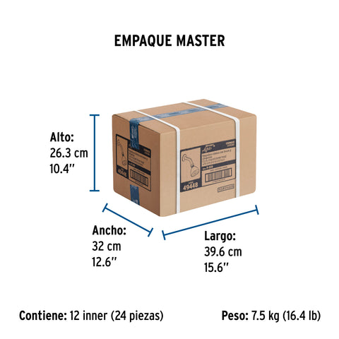 Regadera cónica 2-1/2', metálica, brazo y chapetón, cromo | R-509 | 49448