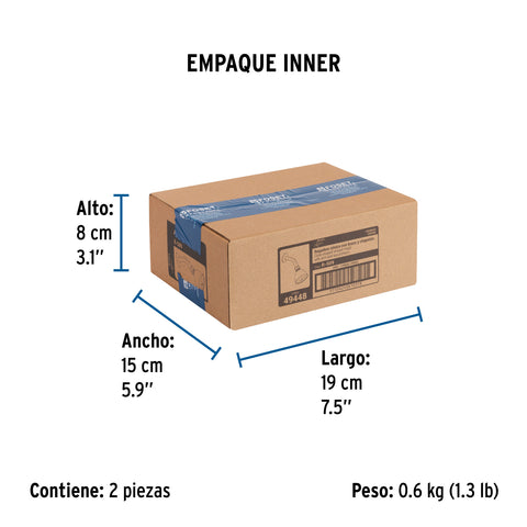 Regadera cónica 2-1/2', metálica, brazo y chapetón, cromo | R-509 | 49448