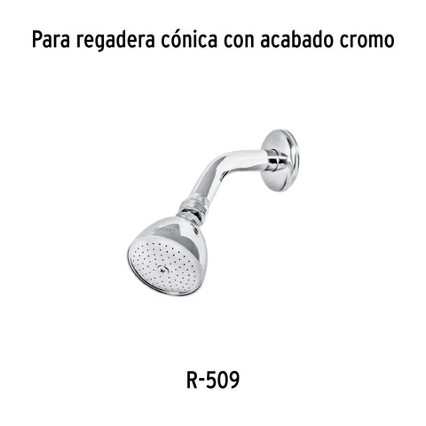 Regadera cónica 2-1/2', metálica, sin brazo, cromo, AQUA | R-509S | 49449