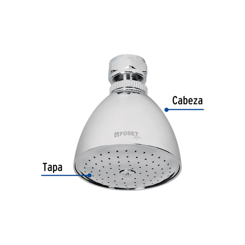 Regadera cónica 2-1/2', metálica, sin brazo, cromo, AQUA | R-509S | 49449
