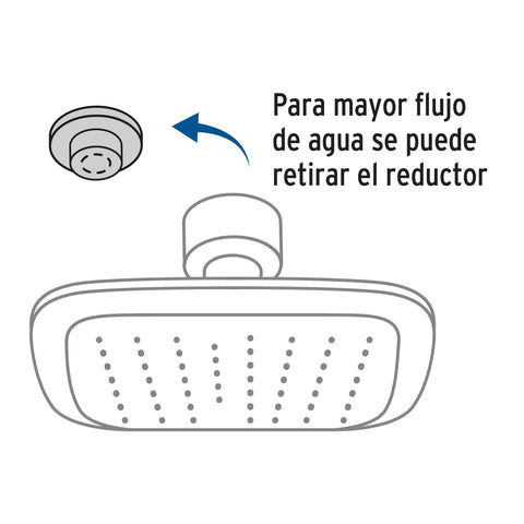 Regadera cuadrada 6', ABS, con brazo y chapetón, cromo, AERO | R-510 | 49451