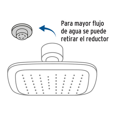 Regadera cuadrada 8', ABS, con brazo y chapetón, cromo, AERO | R-511 | 49452