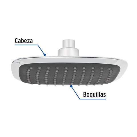 Regadera cuadrada 6', ABS, sin brazo, cromo, AERO | R-511S | 49453