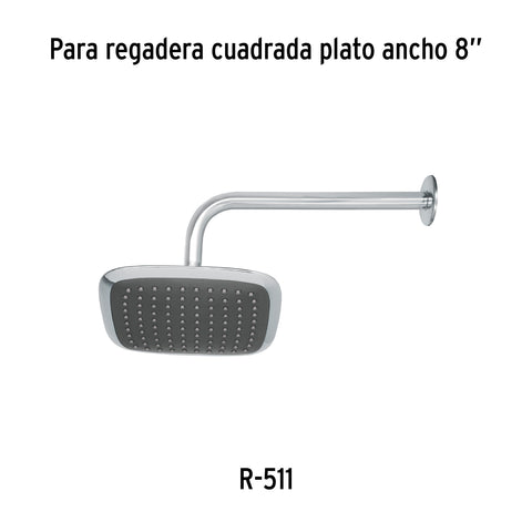 Regadera cuadrada 6', ABS, sin brazo, cromo, AERO | R-511S | 49453