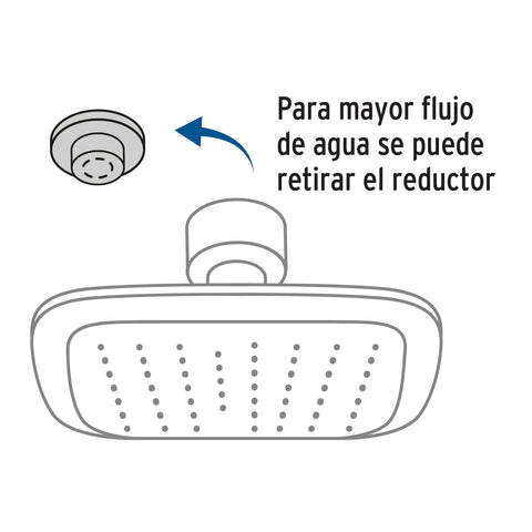 Regadera cuadrada 8', ABS, sin brazo, cromo, AERO | R-510S | 49454