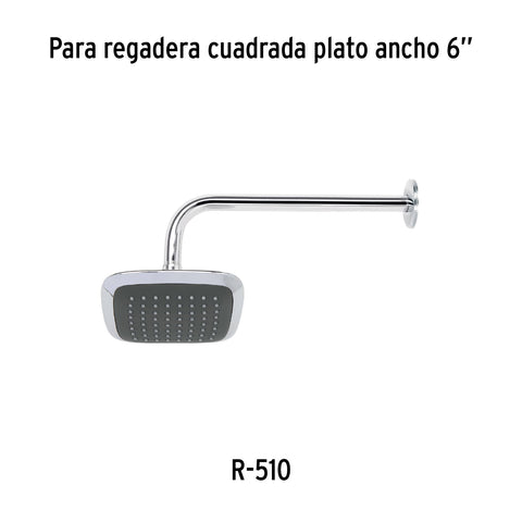 Regadera cuadrada 8', ABS, sin brazo, cromo, AERO | R-510S | 49454