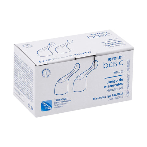 Juego de manerales de palanca p/lav-fregadero, cromo BASIC | MM-700 | 49455