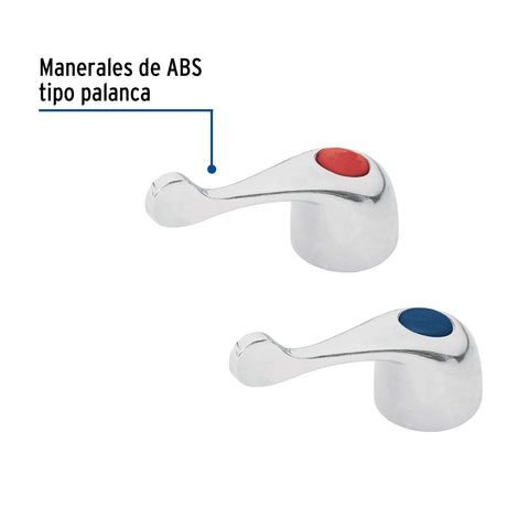 Juego de manerales de palanca p/lav-fregadero, cromo BASIC | MM-700 | 49455