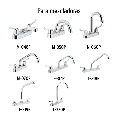 Juego de manerales de palanca p/lav-fregadero, cromo BASIC | MM-700 | 49455