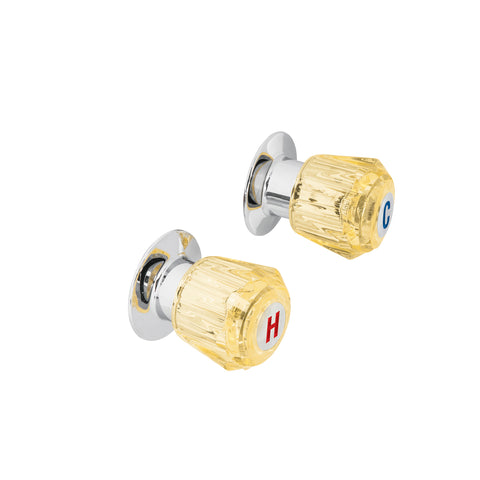 Juego de 2 manerales acrílico ámbar para regadera, BASIC | MR-200A | 49462
