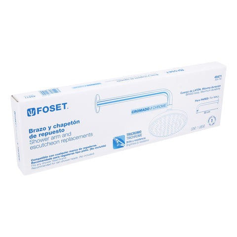 Brazo y chapetón de repuesto para regadera, 30 cm, ELEMENT | BCH-700 | 49471