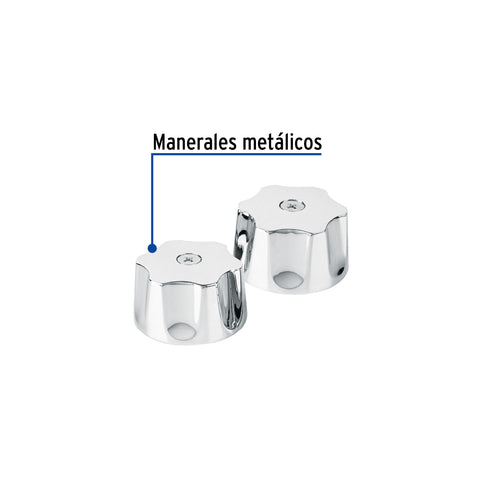 Juego de manerales hexagonales p/lav-fregadero, cromo, AQUA | AQMR-86 | 49485