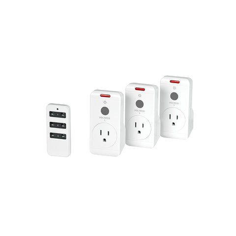 Juego de 3 Contactos con control remoto, Volteck | JCOR-3 | 49489