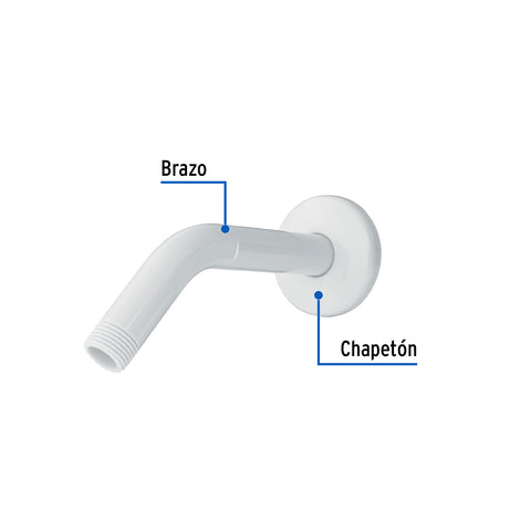 Brazo y chapetón plásticos para regadera, FOSET BASIC | BCH-400 | 49495