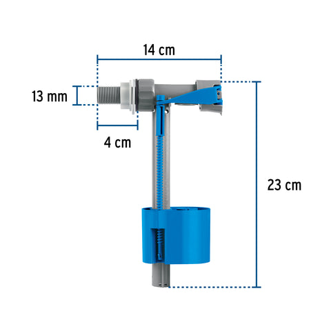 Válvula de llenado con flotador para tinaco, 1/2', FOSET | VAFLO-1/2C | 49496