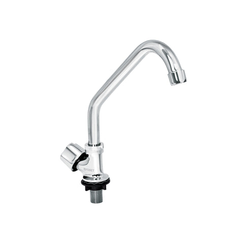Llave individual fregadero, cuello corto, hexagonal, BASIC | F-312 | 49500