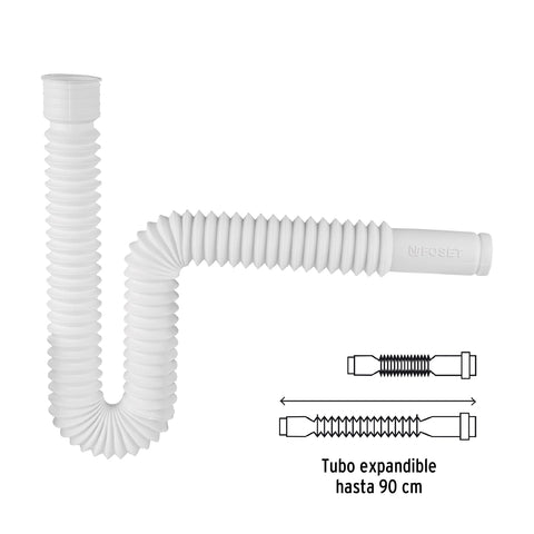 Céspol flexible, polietileno blanco, para lavabo y fregadero | CE-232 | 49509