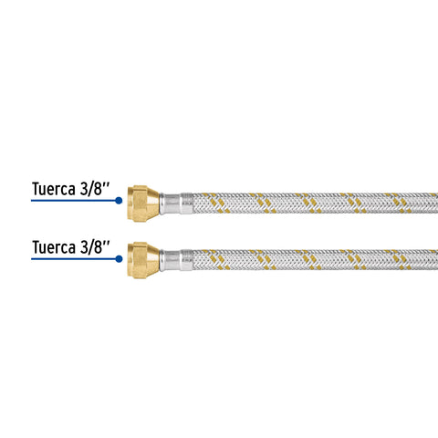 Manguera para gas, acero inox, 3/8' flare, 100 cm, FOSET | FGA-10X | 49515