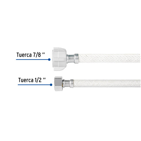 Manguera p/WC vinilo blanco 1/2'x7/8', 50cm, plástico/latón | FWC-P50B | 49521