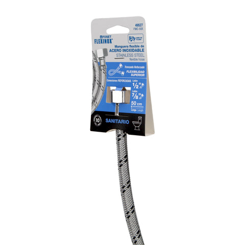 Manguera p/WC, acero inox, 1/2'x7/8', 50 cm | FWC-50X | 49527
