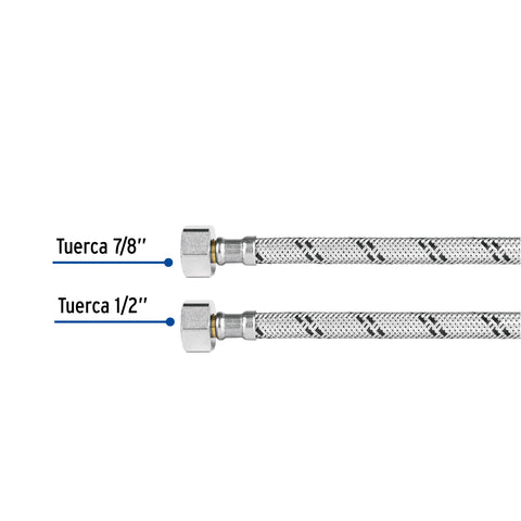 Manguera p/WC, acero inox, 1/2'x7/8', 60 cm | FWC-60X | 49528