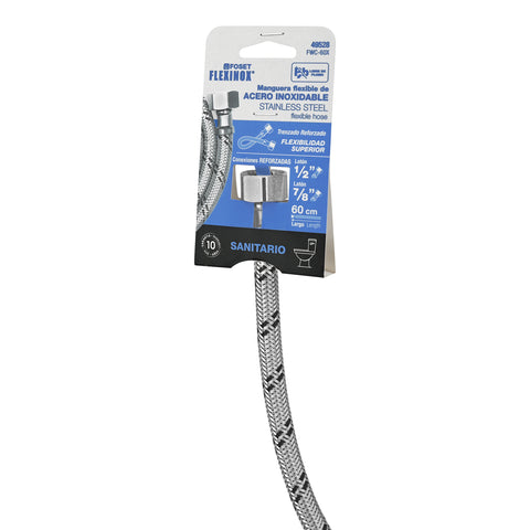 Manguera p/WC, acero inox, 1/2'x7/8', 60 cm | FWC-60X | 49528