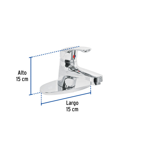 Monomando lavabo, ABS, nariz recta, con cubierta, BASIC | MP-420 | 49550