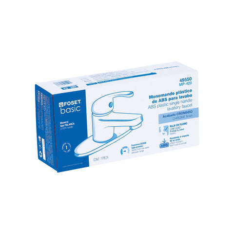 Monomando lavabo, ABS, nariz recta, con cubierta, BASIC | MP-420 | 49550