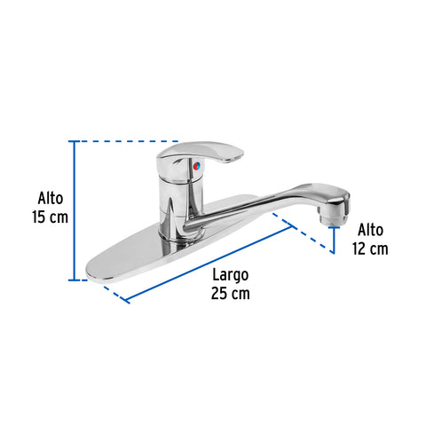 Monomando fregadero, ABS, cuello recto, BASIC | FP-076 | 49551