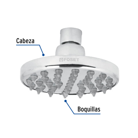 Regadera cromo 4' plato redondo, sin brazo, FOSET ELEMENT | R-204S | 49581