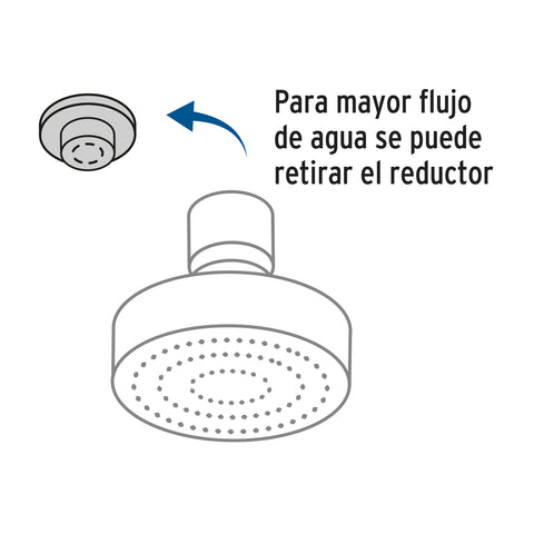 Regadera cromo 4' plato redondo, sin brazo, FOSET ELEMENT | R-204S | 49581