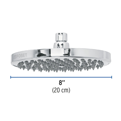 Regadera cromo 8' plato redondo, sin brazo, FOSET ELEMENT | R-208S | 49583