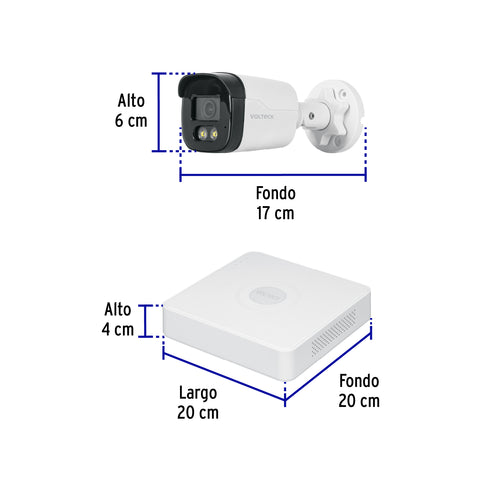 Kit video vigilancia, 4 canales, 4 cámaras, 5MP, Disco 1TB | CTV-KIT-4A | 49586